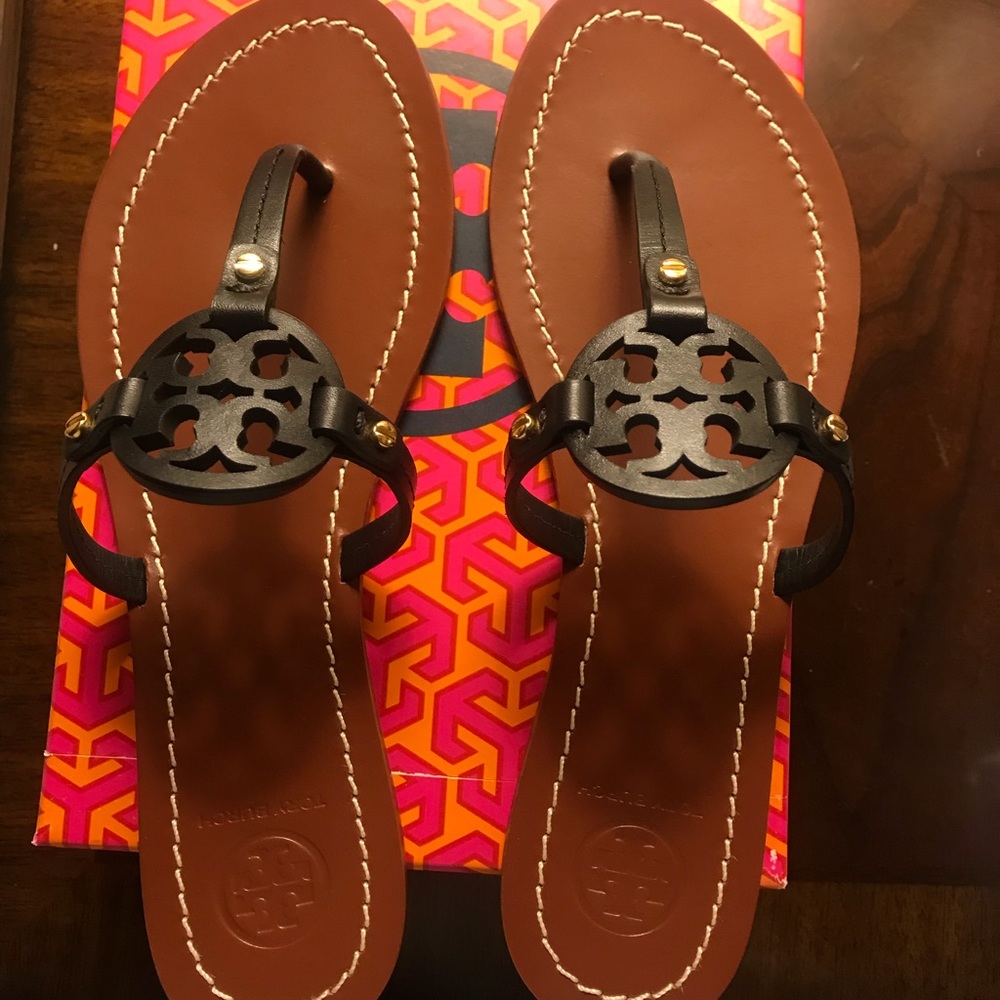 Tory Burch Mini Miller Sandals Black NWB